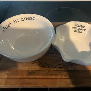 White Ceramic Dip Bowl Set- Mudd Pie